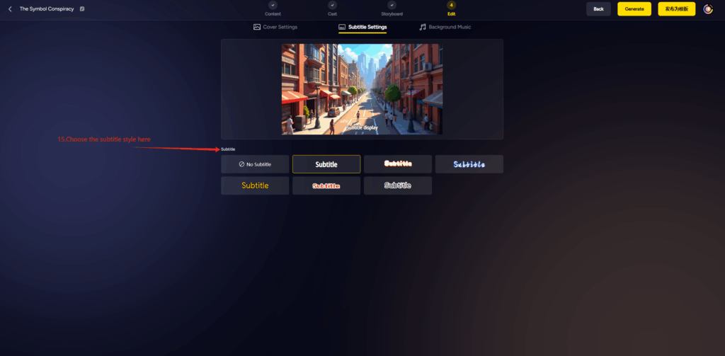 How to Use MagicLight AI to Create a 30-Minute Animated Story Film 9 Subtitle Style 1